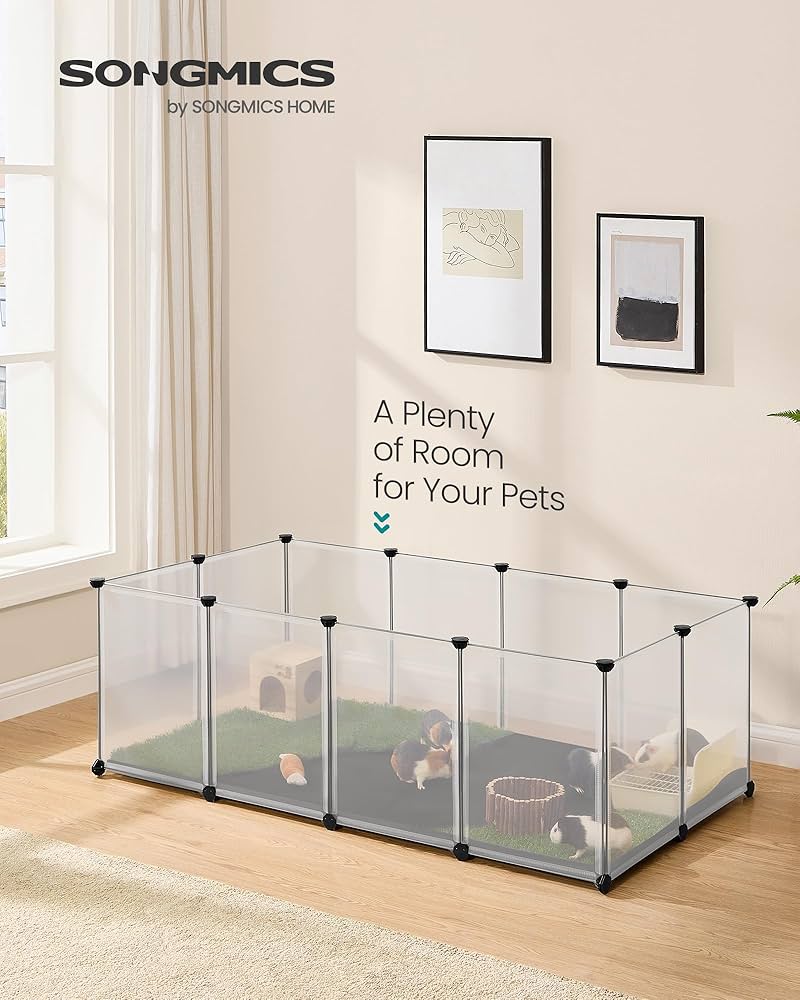 Amazon.com : SONGMICS Guinea Pig Playpen, Removable Oxford
